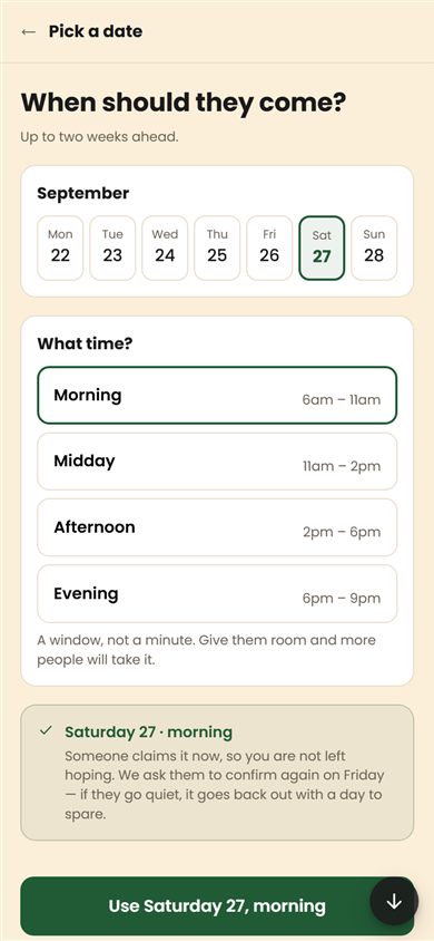 HazzaHub: Pick a time