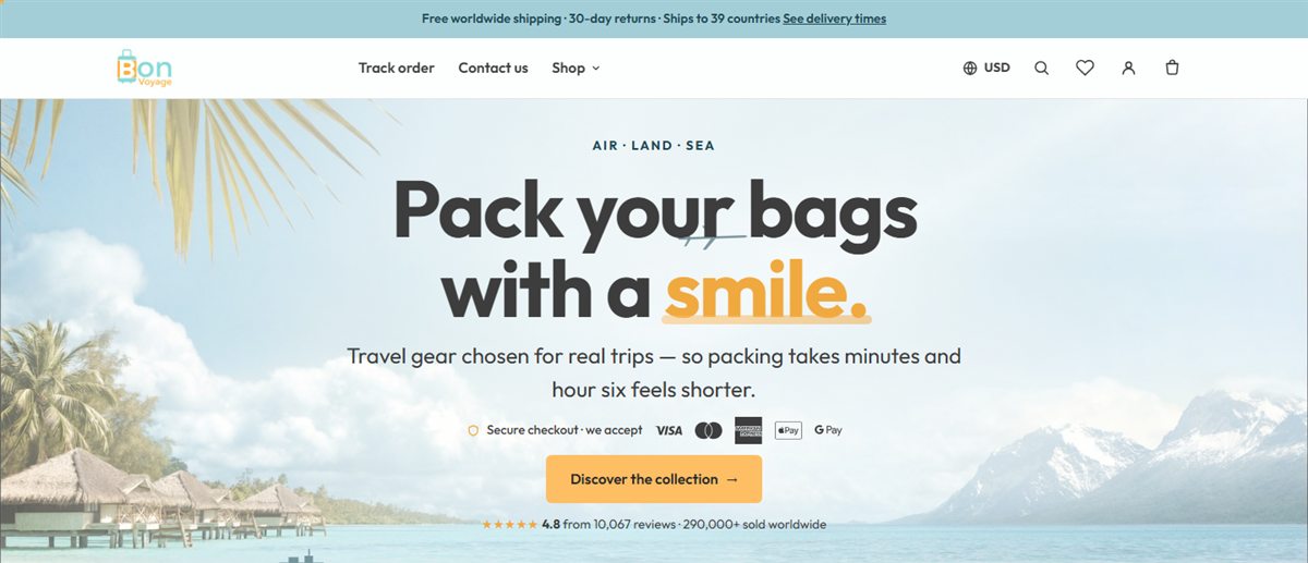Bon Voyage homepage
