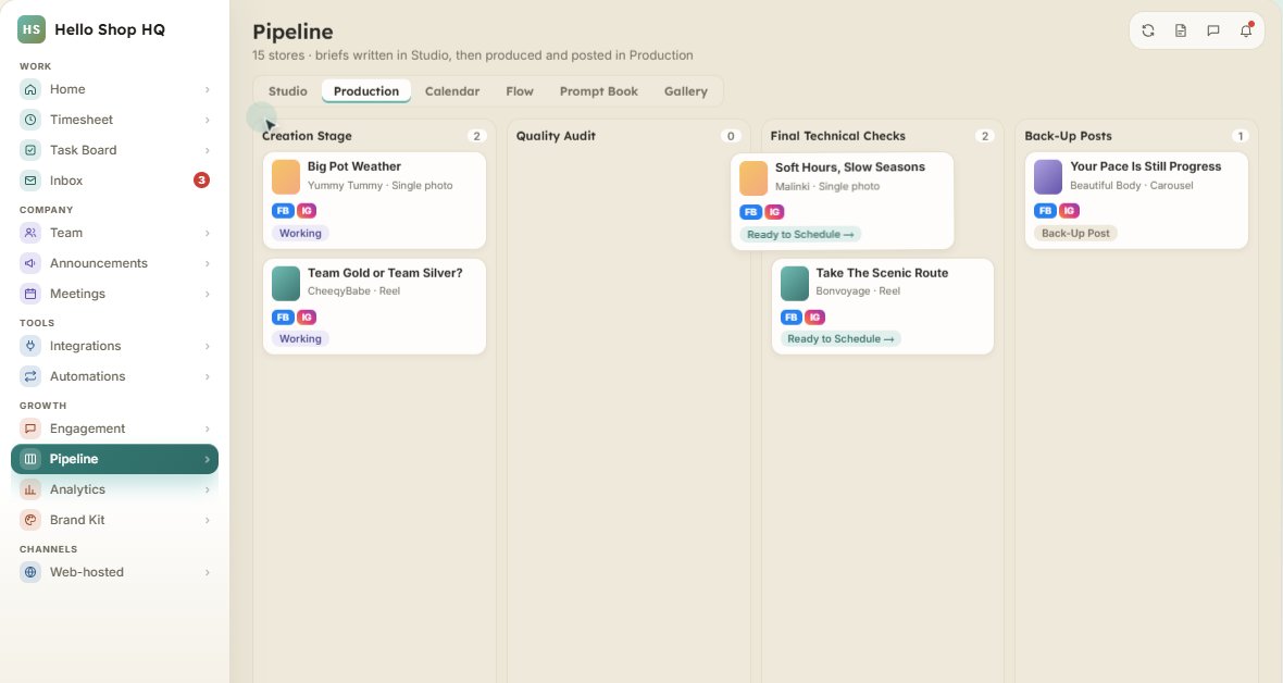 HQ pipeline, recreated with sample data