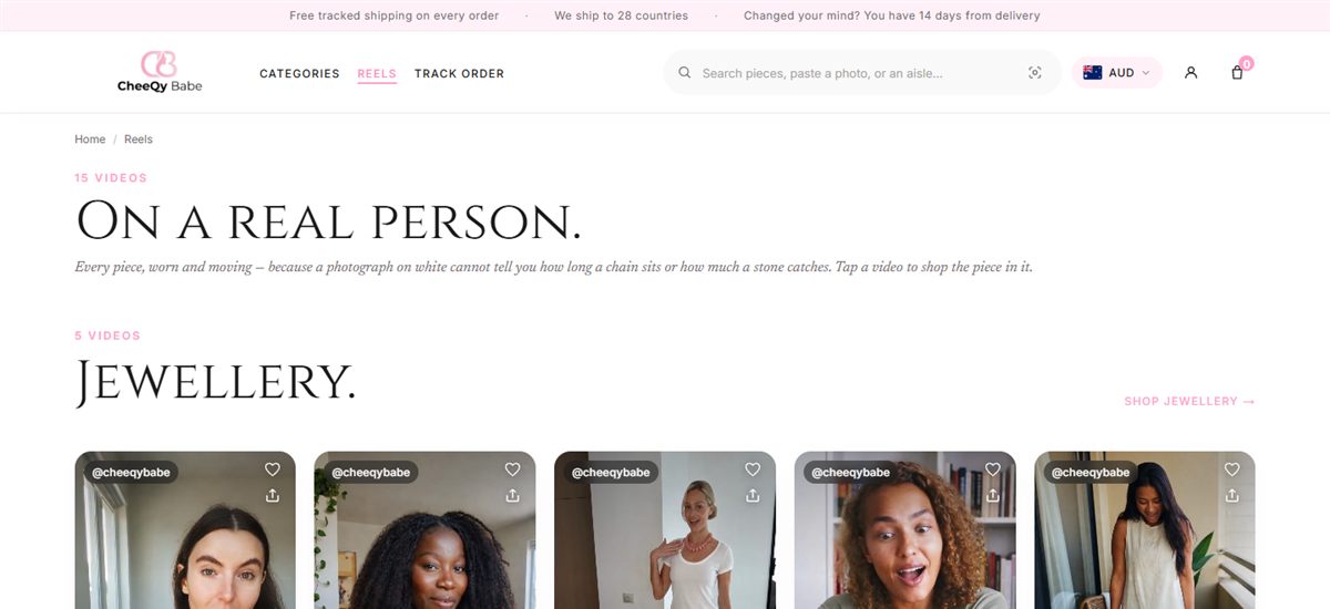 Shoppable reels